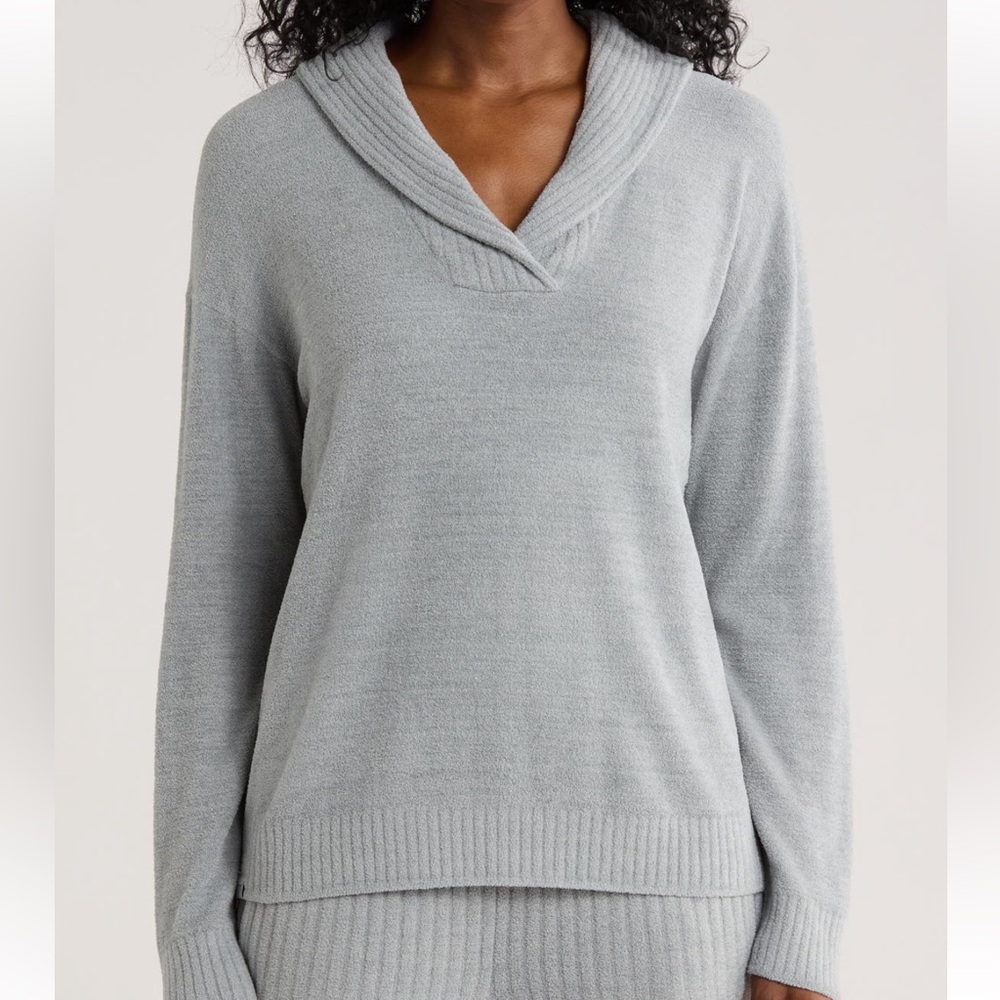 NEW Barefoot Dreams CozyChic Ultra Ribbed Pullover in Moonbeam